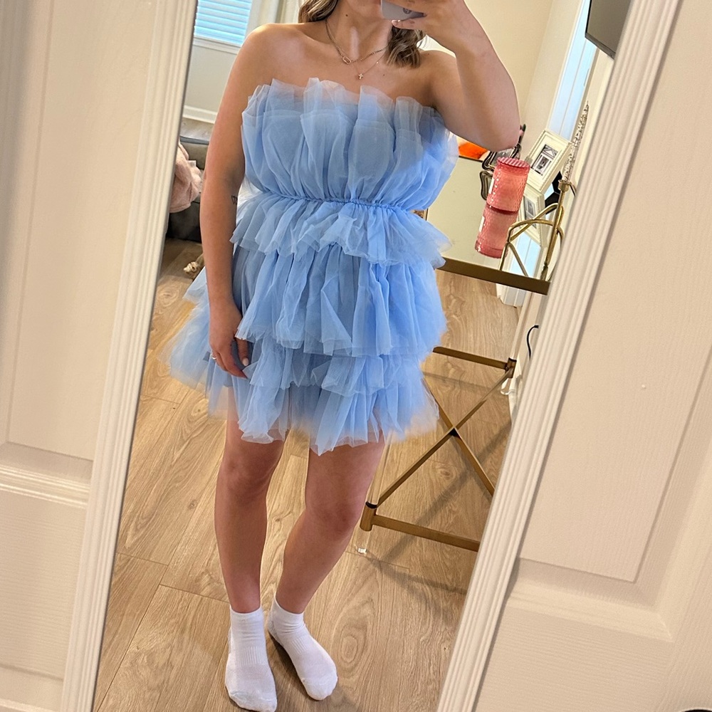 Layered tulle mini dress
